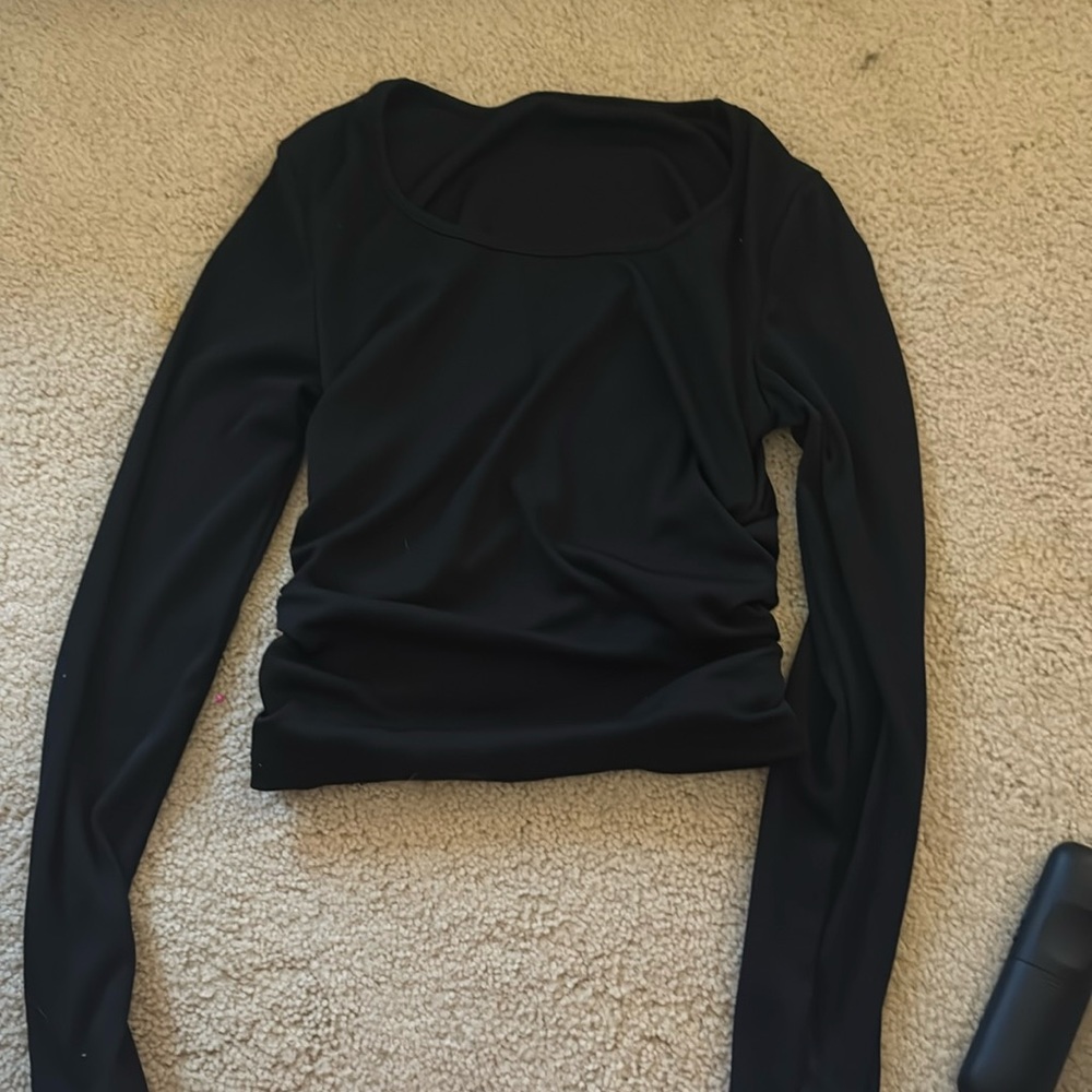 Black Cropped Long sleeve shein shirt